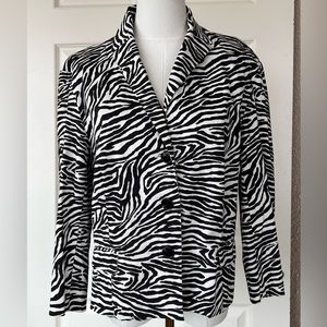 Bandolino‎ Zebra Print Stretch Jacket Size 12